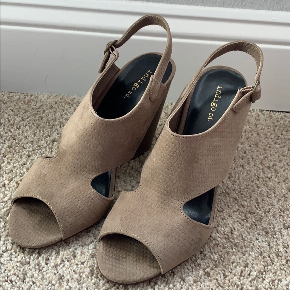Nude block heels